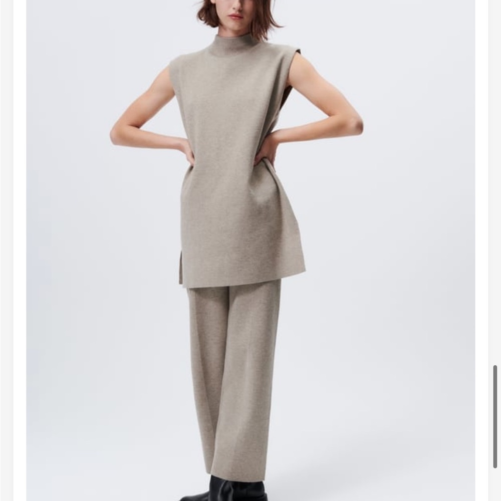 Zara Knit Tunic Top with Slit